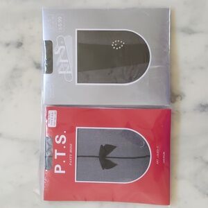 NWT. Ultra Sheer Side Bow Tie & Crystals Design Black Pantyhose (2 pair).